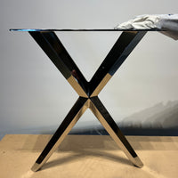 Cora Dining Table - Tapered X-Base Chrome Plated (price per pair)