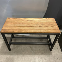 Wooden Bench - Blackened Steel